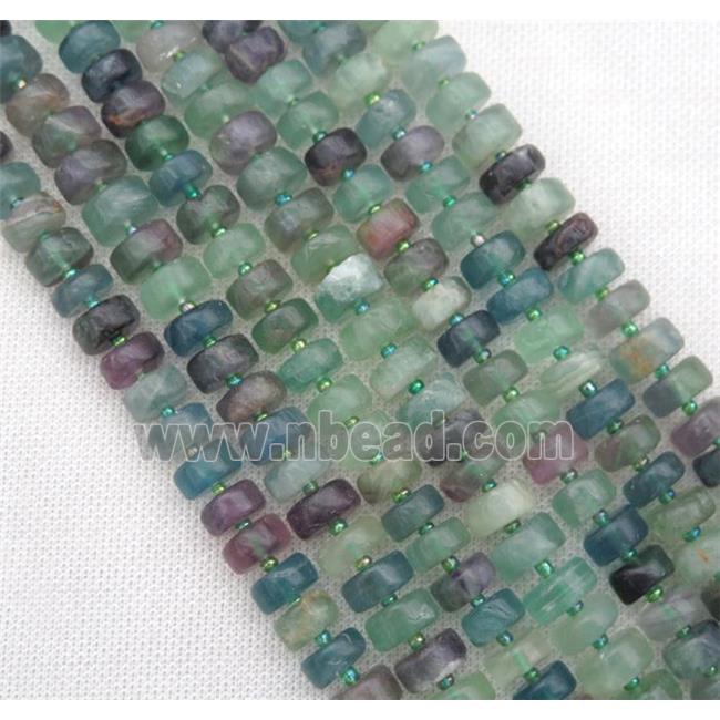 matte green Fluorite heishi beads, disc