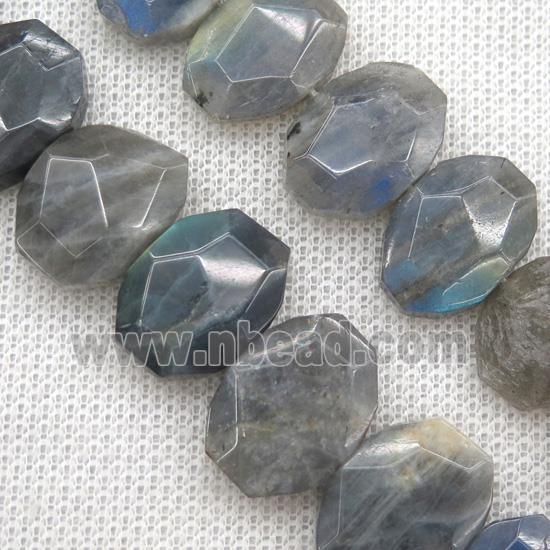 Labradorite oval bead, faceted