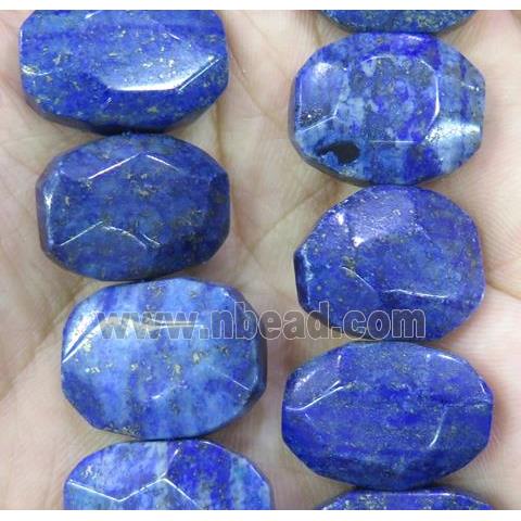 Lapis Lazuli beads, faceted oval, blue
