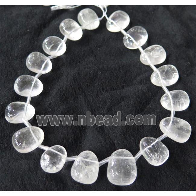 Clear Quartz beads collar, teardrop, top-drilled