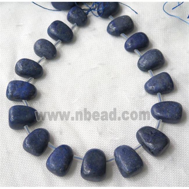Lapis Lazuli beads collar, teardrop, top-drilled, blue
