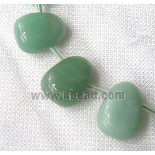 Green Aventurine beads collar, teardrop, top-drilled