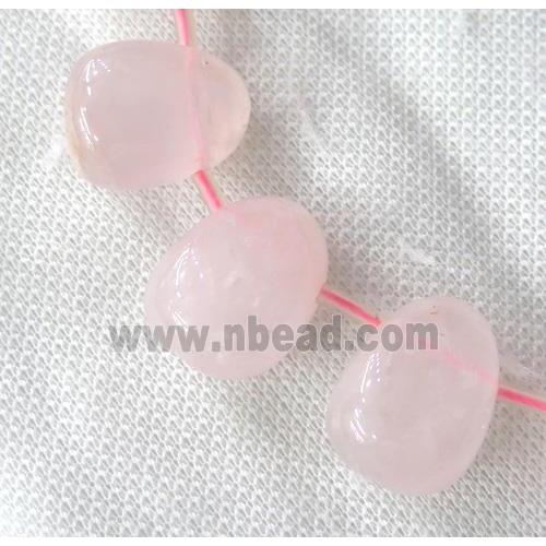 Rose Quartz bead collar, teardrop, top-drilled, pink