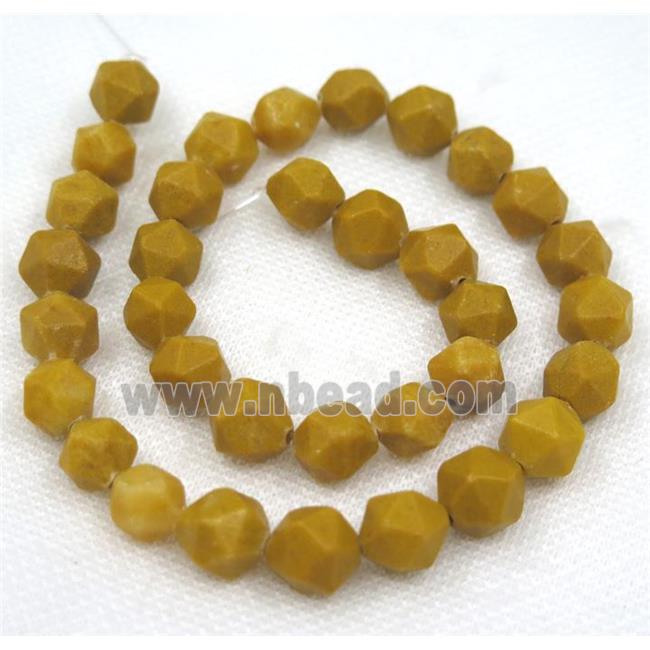 Yellow Jade Beads Cutted Round