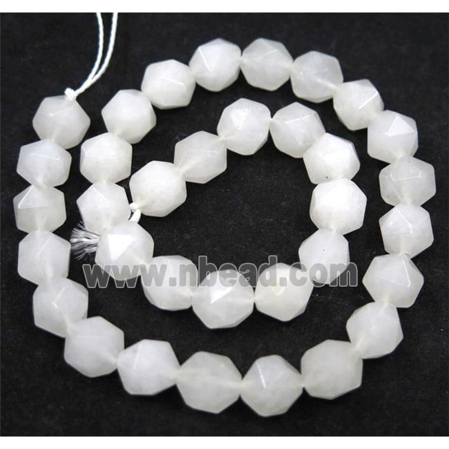 White Jade Beads Cutted Round