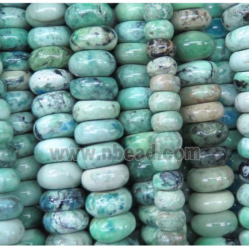 Peruvian Turquoise rondelle beads, green