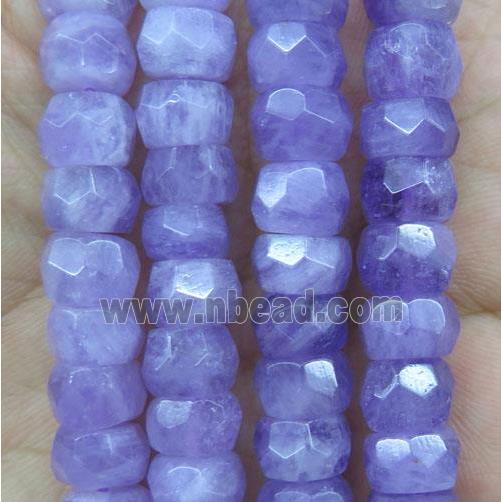 purple Chalcedony beads, faceted rondelle