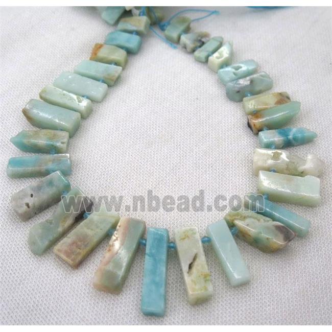 Amazonite collar bead, stick, freeform