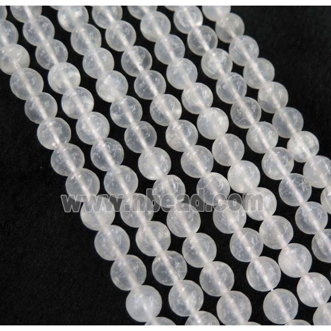white Calcite beads, round