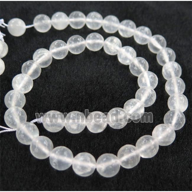 white Calcite beads, round