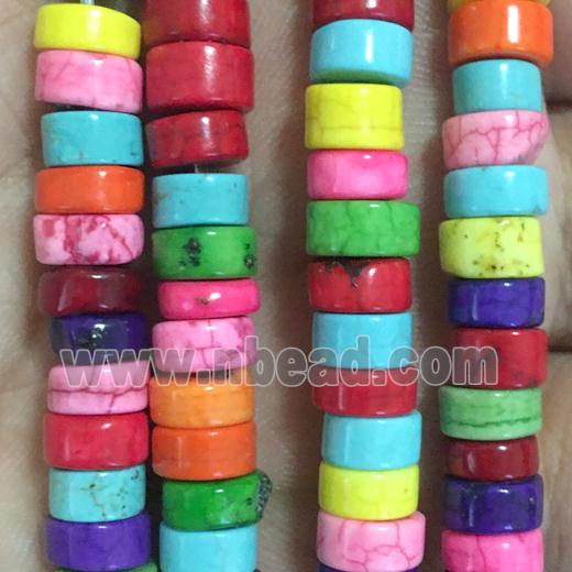 synthetic turquoise heishi beads, mixed color