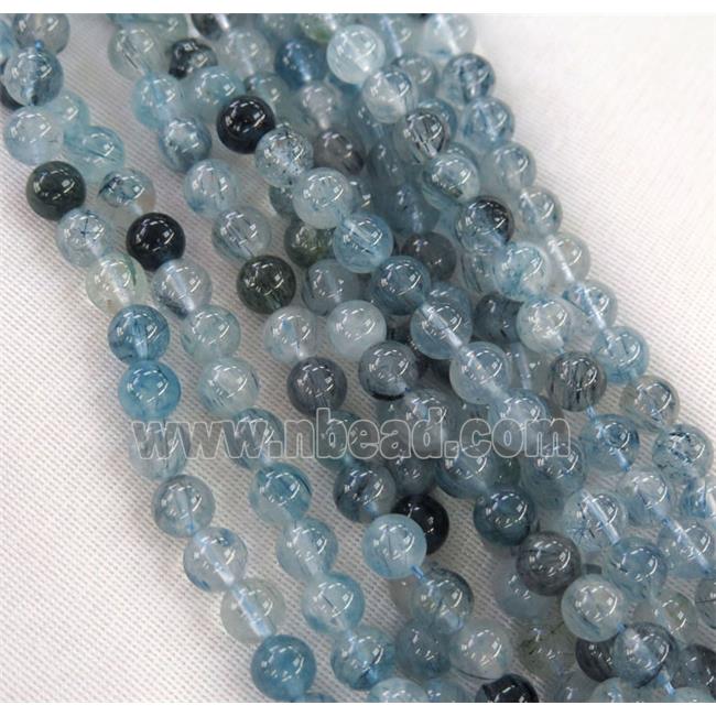 round blue Rutilated Quartz beads