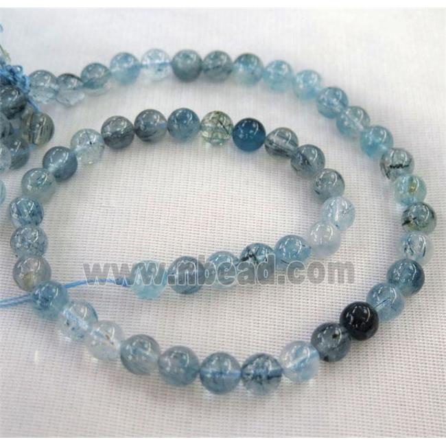 round blue Rutilated Quartz beads