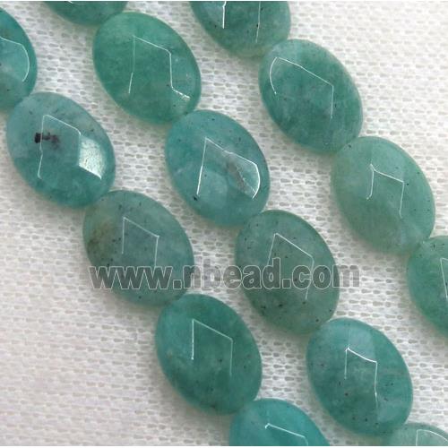 Russian Amazonite bead, faceted oval, green