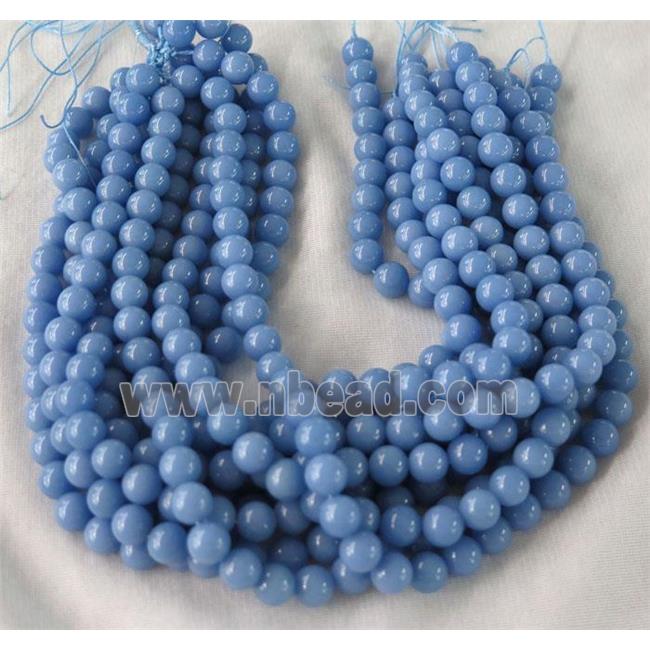 blue GlowStone beads, round