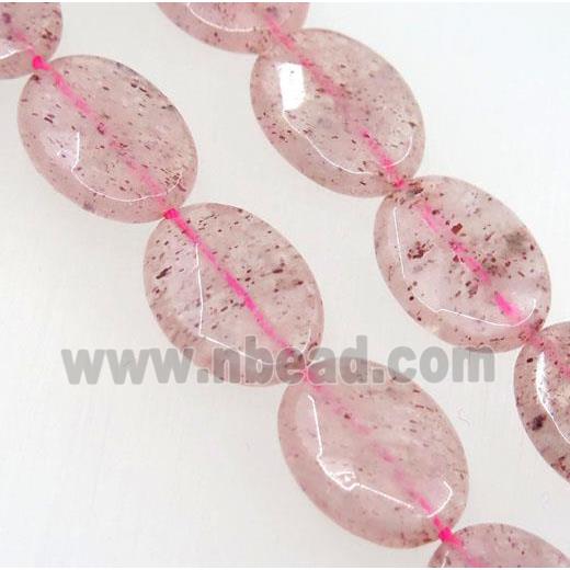 natural Strawberry Quartz beads, faceted oval