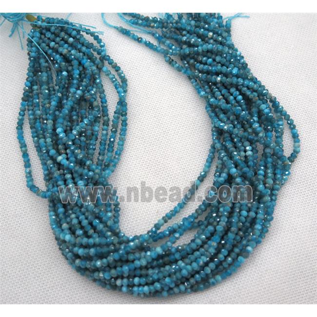 blue Apatite beads, faceted rondelle