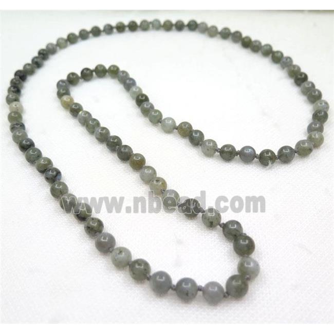 round Labradorite beads knot Necklace Chain
