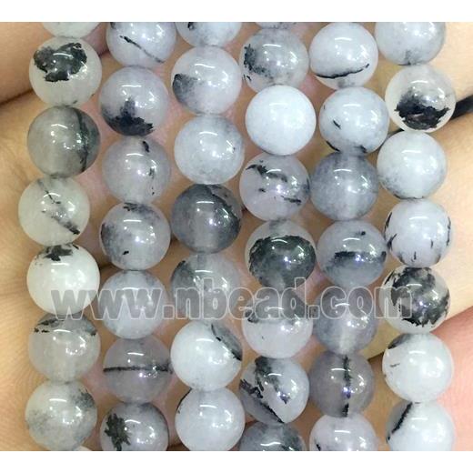 Heihua Jade stone beads, round