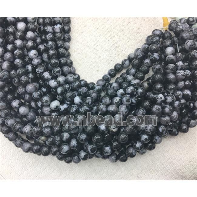 round Black Opal Jasper beads