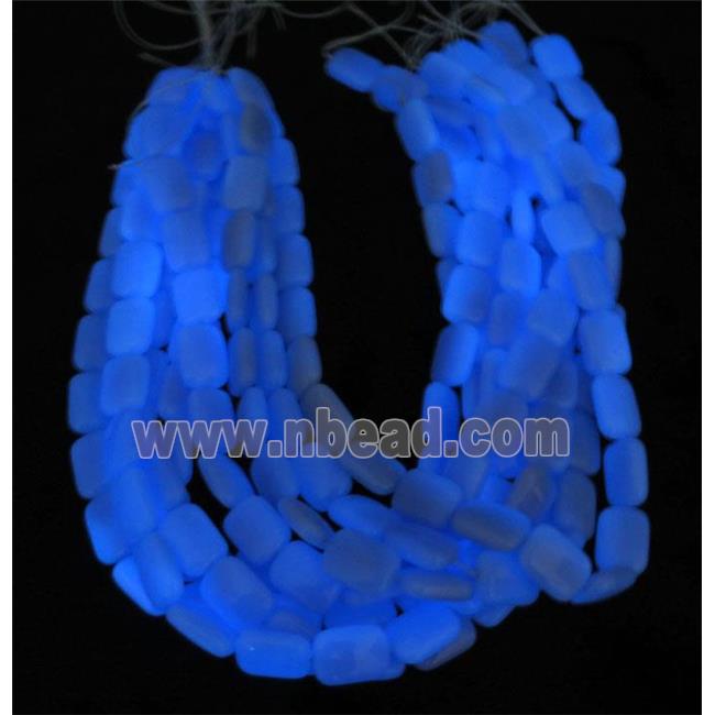 blue GlowStone rectangle beads