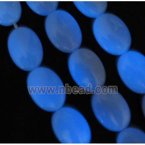 blue GlowStone oval beads