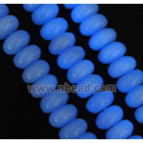 blue GlowStone rondelle beads