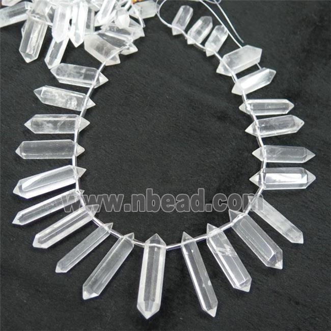 clear quartz bullet collar beads