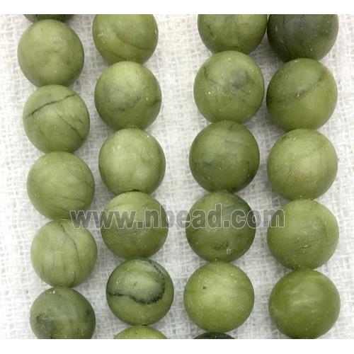round matte olive taiwan jade stone beads