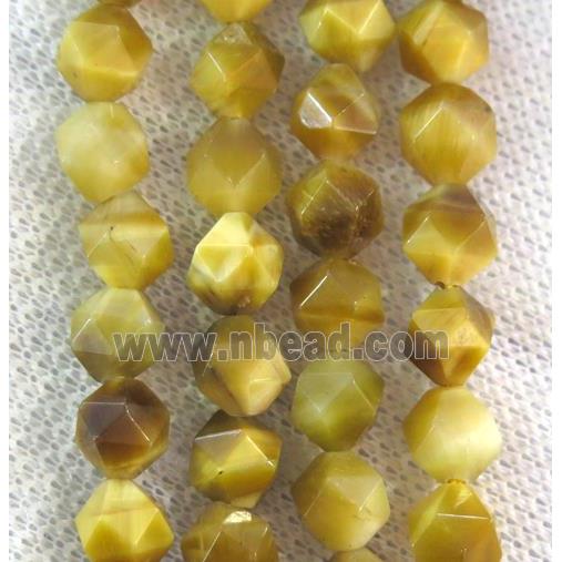 golden tiger eye stone ball beads, faceted round