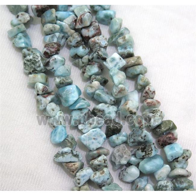 blue Larimar nugget beads, freeform