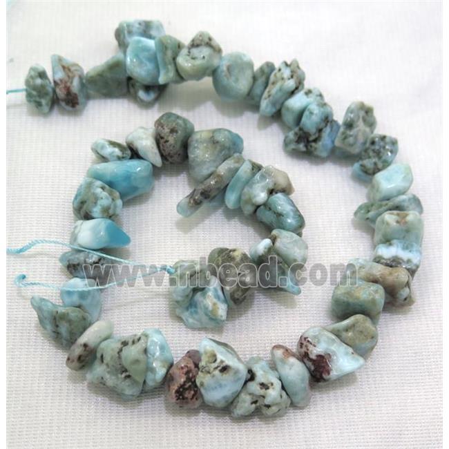 blue Larimar nugget beads, freeform