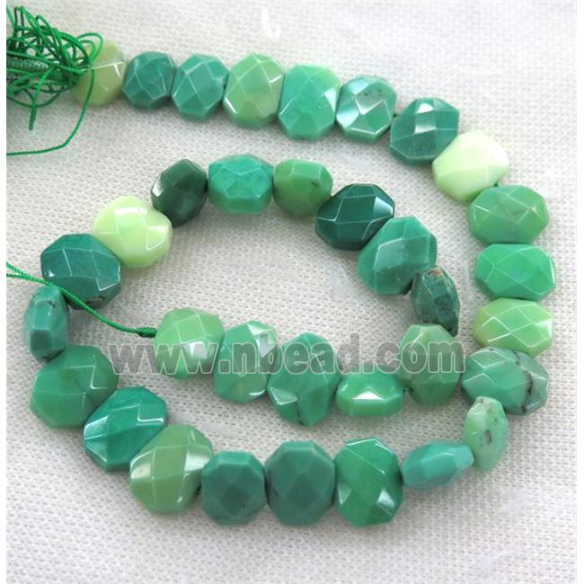 green Grass Agate beads, faceted rectangle