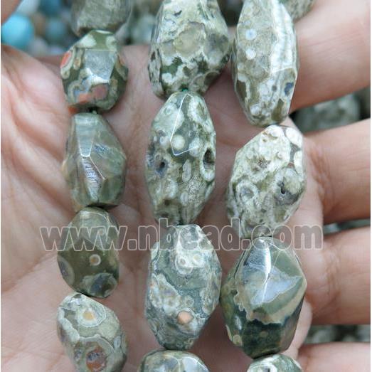 rhyolite nugget beads, faceted freeform