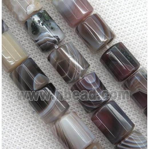 faceted Botswana Agate tube beads