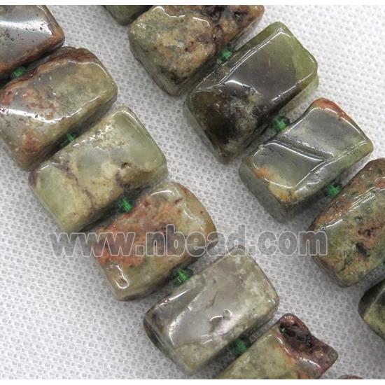 green Garnet cuboid beads