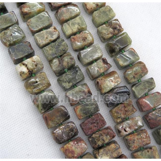 green Garnet cuboid beads