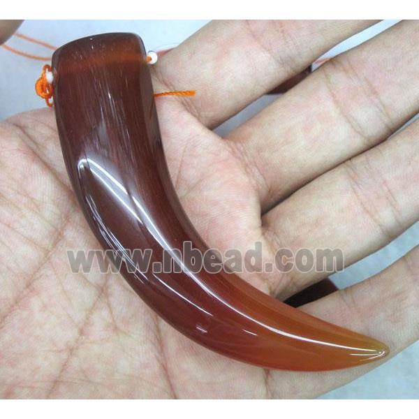red carnelian agate stone horn bead