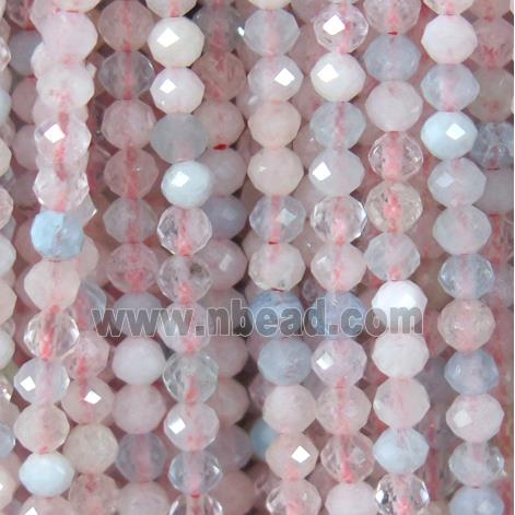 faceted round Morganite beads, pink