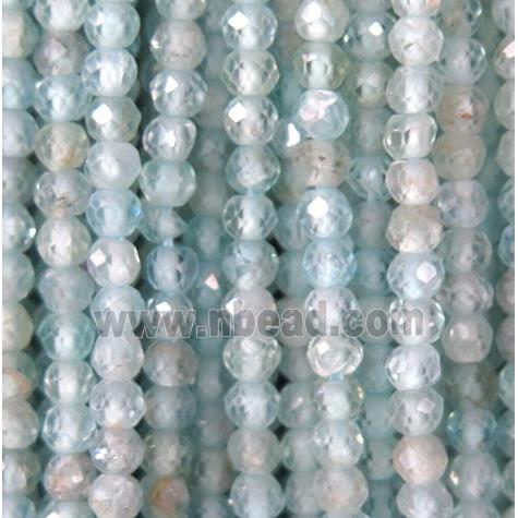 faceted round Apatite beads, lt.blue