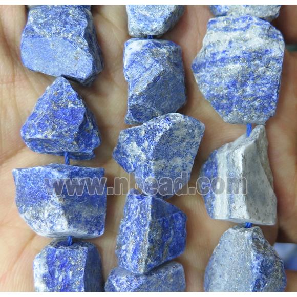 blue Lapis Lazuli nugget chip beads, freeform, rough
