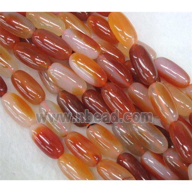 red carnelian agate beads, barrel