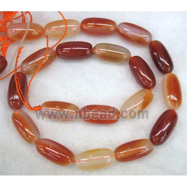 red carnelian agate beads, barrel