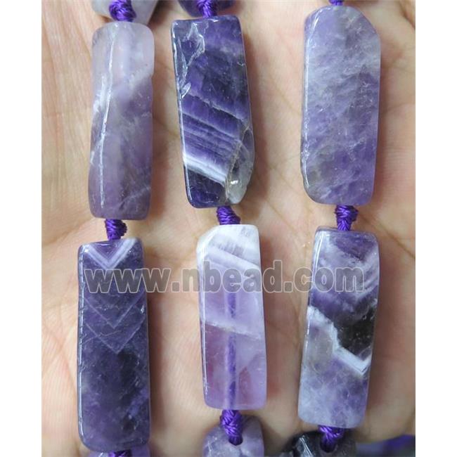 dogteeth Amethyst cuboid bead, purple