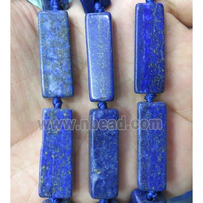 blue lapis lazuli cuboid beads
