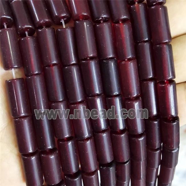 red agate tube beads