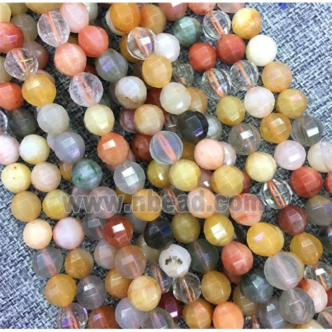 mix gemstone beads, Pumpkin, faceted round