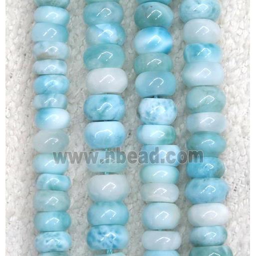 natural Larimar beads, rondelle, blue, AAA-grade