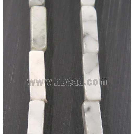 white howlite turquoise cuboid beads