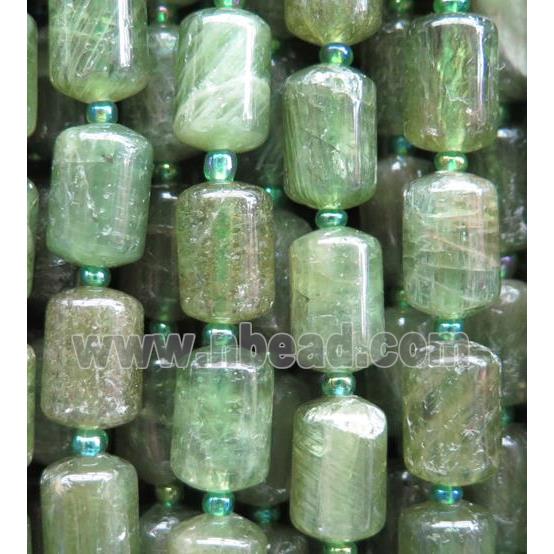 natural green Apatite tube beads